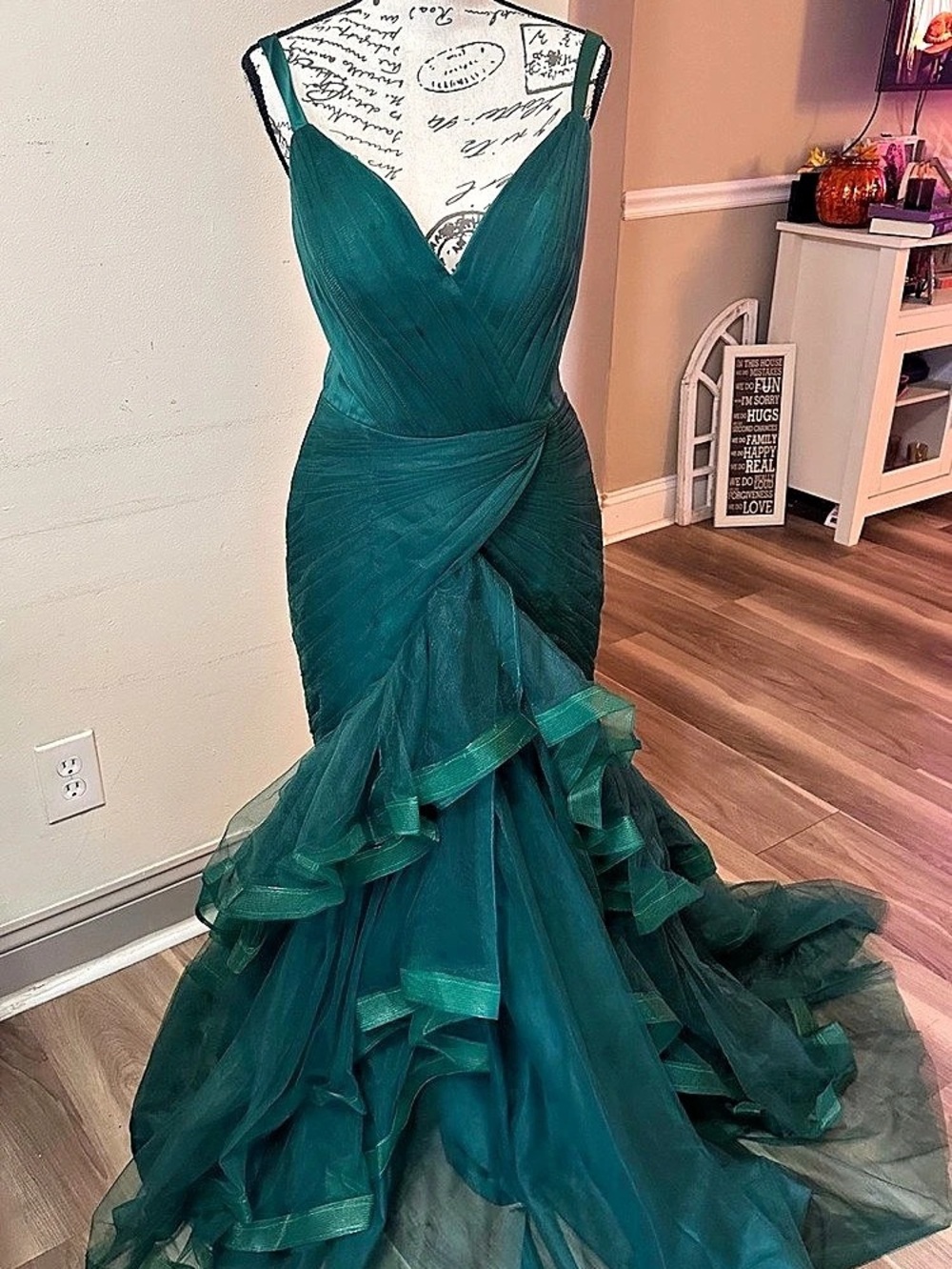 Green Mermaid Prom Formal Dress